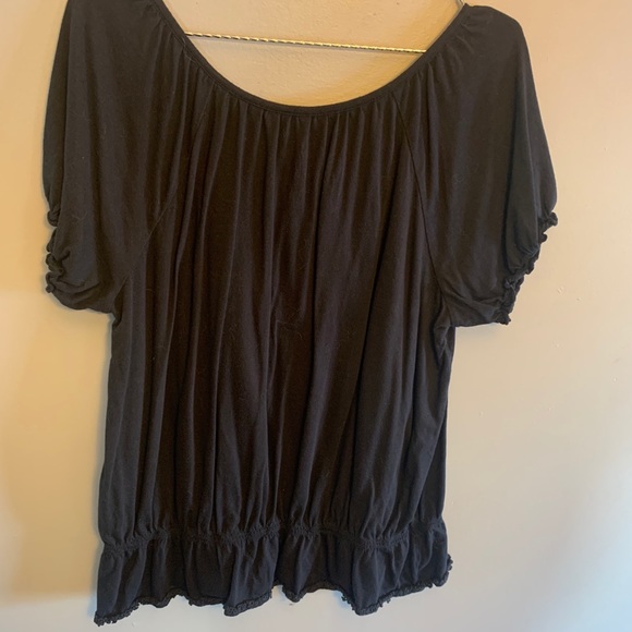 Lane Bryant Black tshirt with embroidered flower - Picture 5 of 7